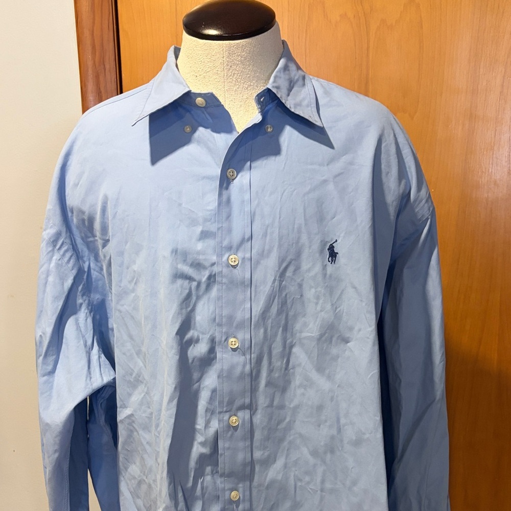 Polo by Ralph Lauren Light Blue Button Down Dress Shirt Size XL